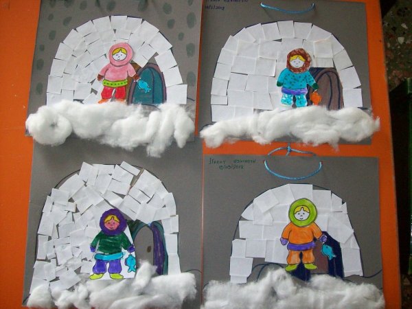 Иглу поделка в садик