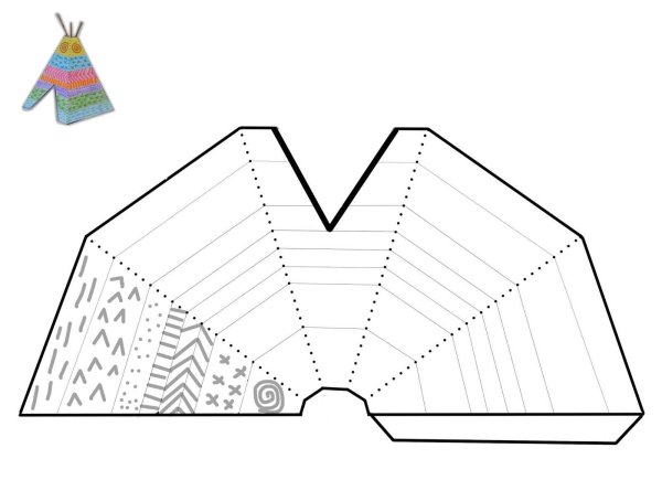 Вигвам поделкп из бумага