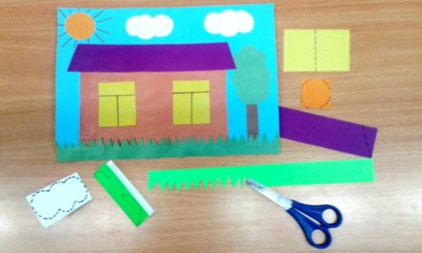 Аппликация в средней группе на тему дом