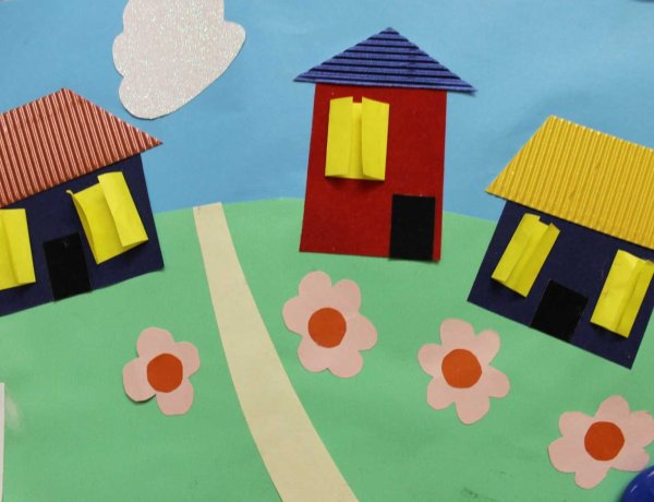 Домик из цветной бумаги