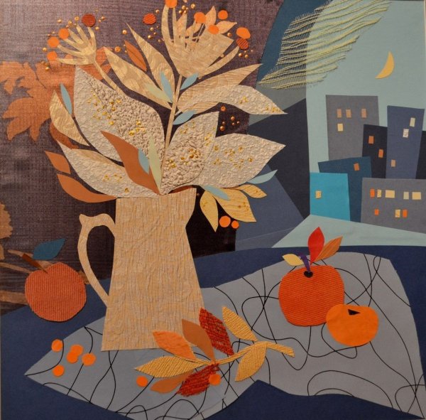 Декоративный натюрморт в технике коллаж