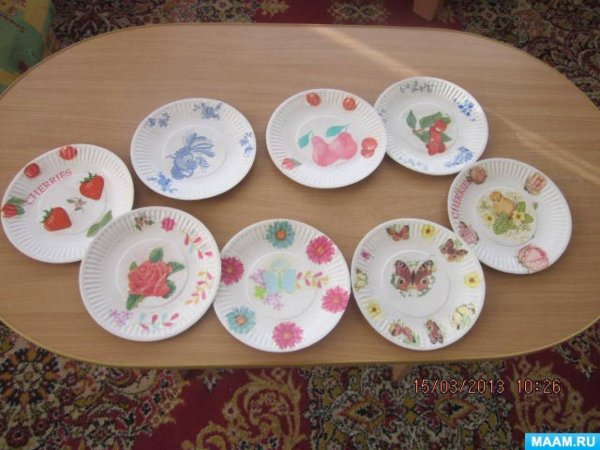 Декупаж тарелки для детей