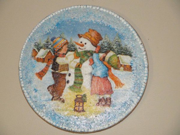 Декупаж тарелки для детей