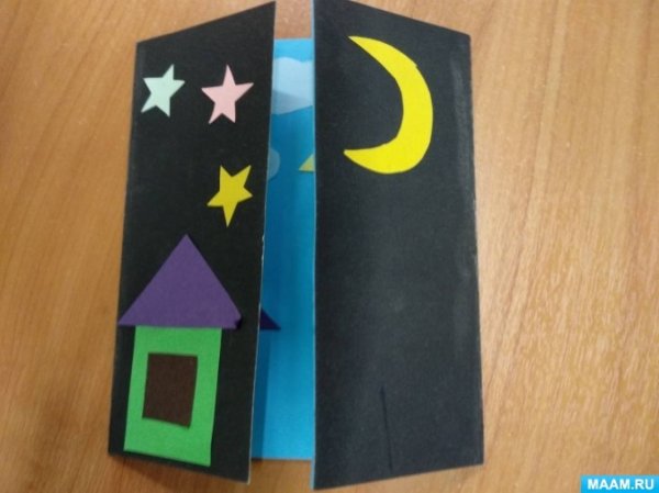 Аппликация на тему части суток