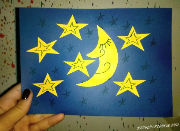 Аппликация из звездочек