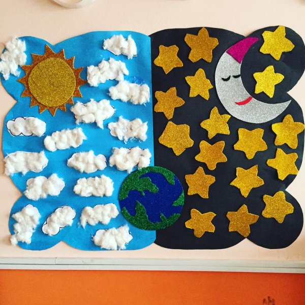 Аппликация на тему день и ночь