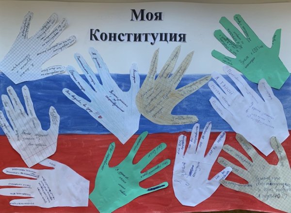 Рисунок на тему Конституция России ладошки