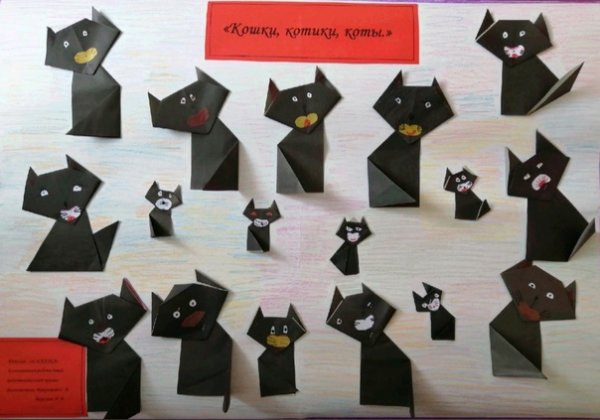 Коллективная работа кошки