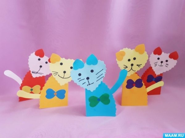 Аппликация кот средняя группа