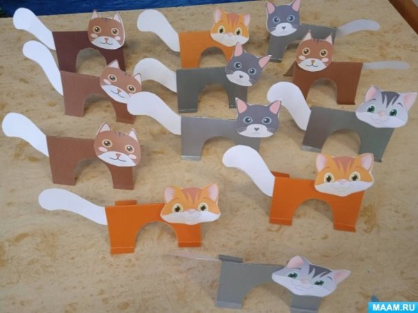 Аппликация кошка в средней группе