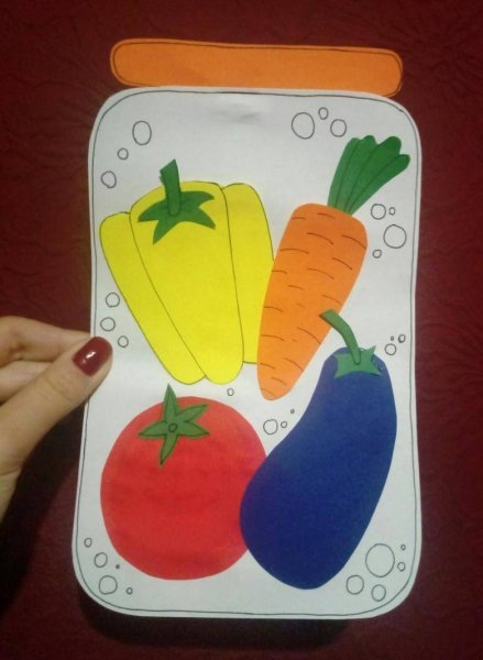 Аппликация на тему овощи