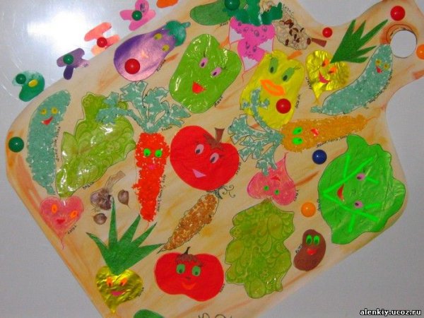 Аппликация на тему овощи