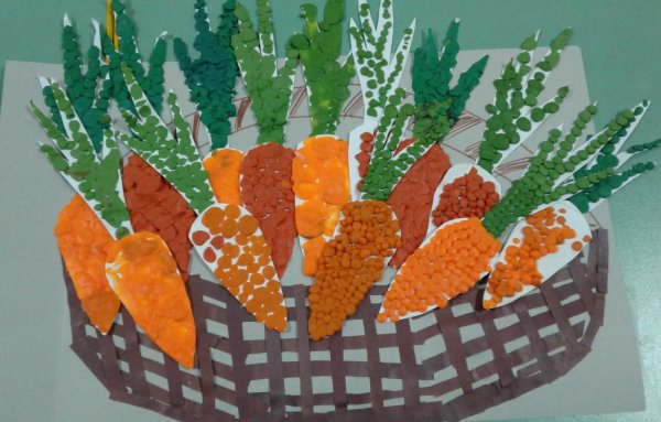 Аппликация в подготовительной группе на тему овощи