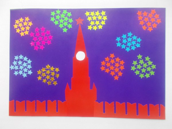 Салют аппликация для детей