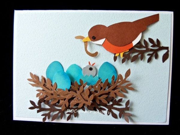 Аппликация птичка