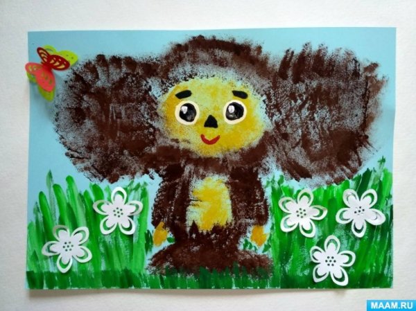 Аппликация Чебурашка