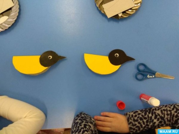 Синица аппликация для детей