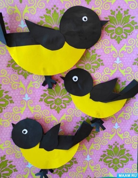 Поделка синичка из бумаги