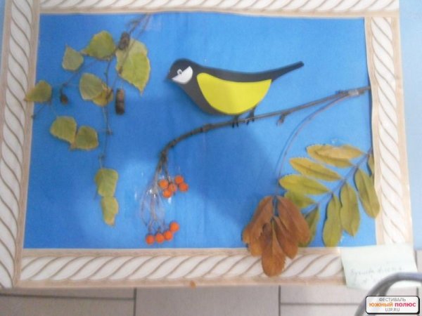 Аппликация синичка