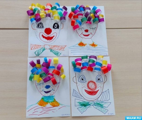 Аппликация клоун средняя группа