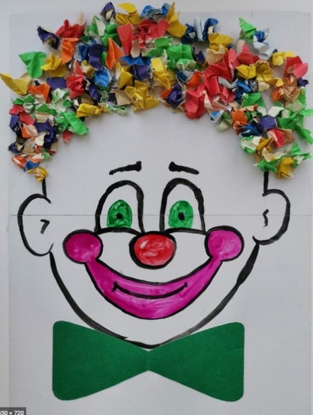 Аппликация клоун для малышей