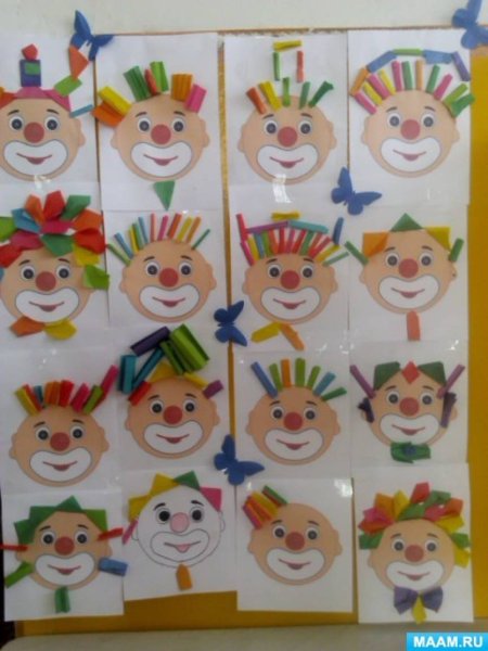 Аппликация веселый клоун старшая группа