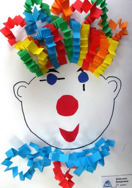 Объемная аппликация клоун