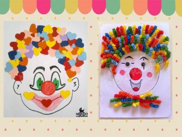 Аппликация клоуны в подготовительной группе