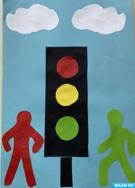 Аппликация светофор в средней группе