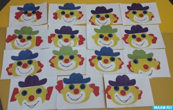 Аппликация веселый клоун в подготовительной группе