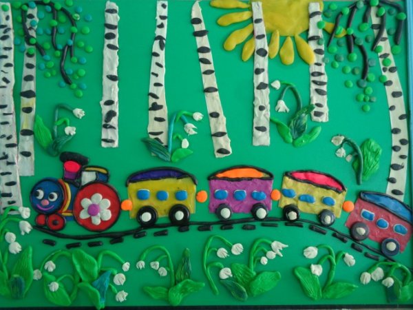 Паровозик из Ромашково пластилин