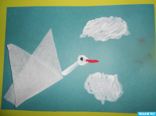 Аппликация журавль