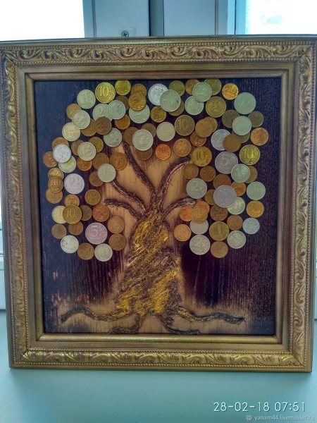 Аппликация денежное дерево