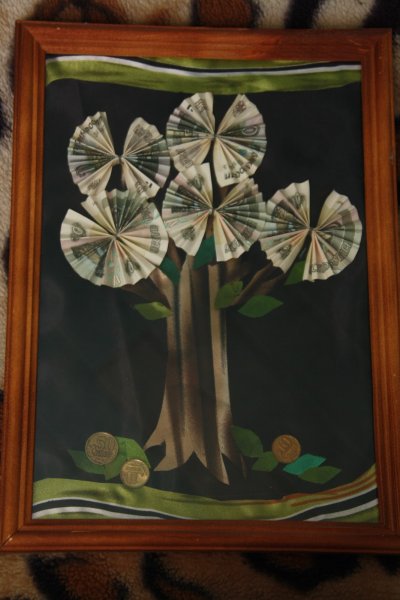 Дерево из денег поделки