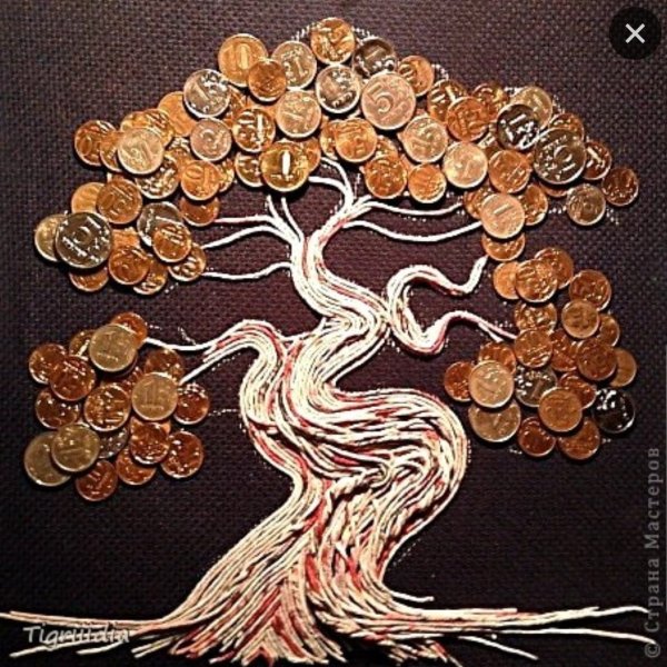 Пейп арт денежное дерево