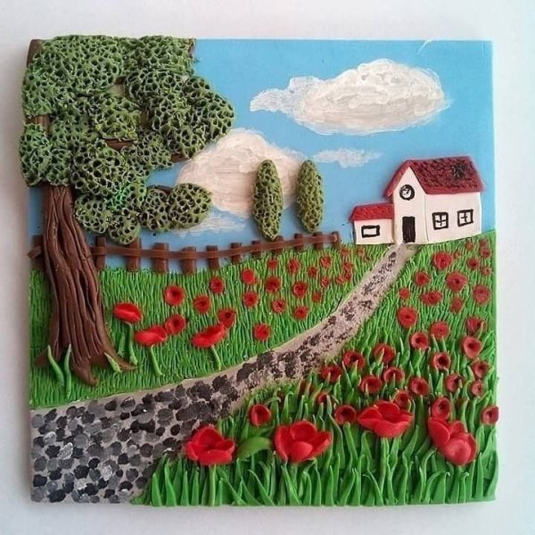 Панно из пластилина