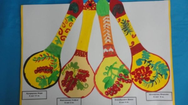 РИСОВАНИЕВ подготовительной группе хохламские ложки