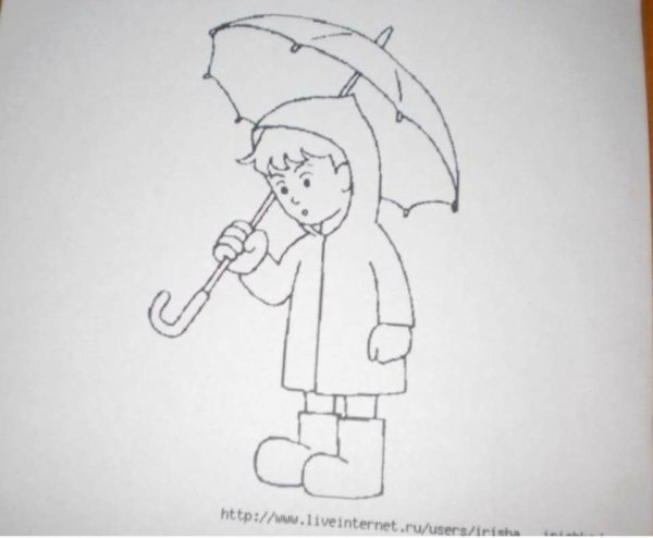 Аппликация под зонтом