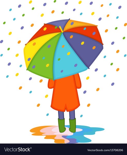 Открытки с разноцветными зонтиками