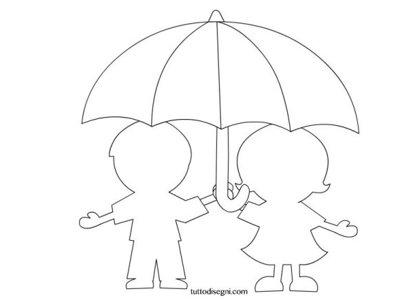 Трафарет зонтика для вырезания