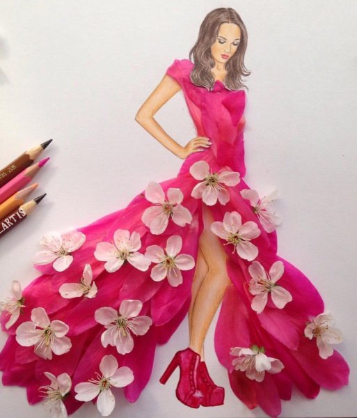 Эдгар Артис платья из цветов картинки