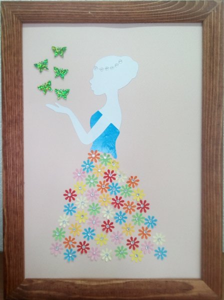 Картина с элементами аппликации