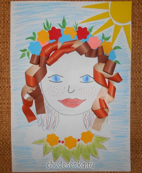 Портрет весны аппликация