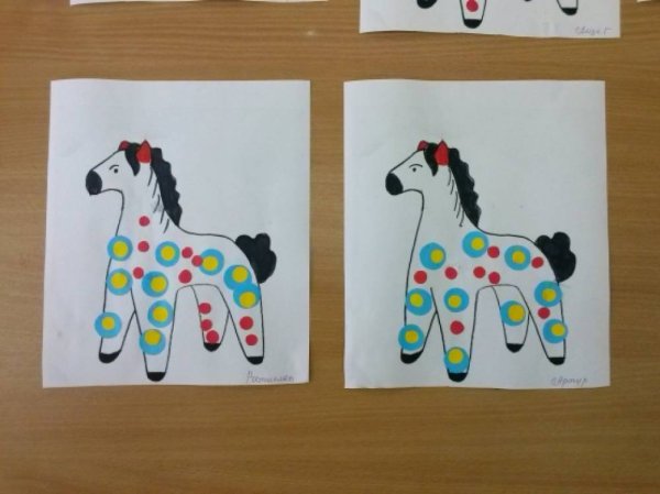 Аппликация Дымковская игрушка во 2 младшей группе