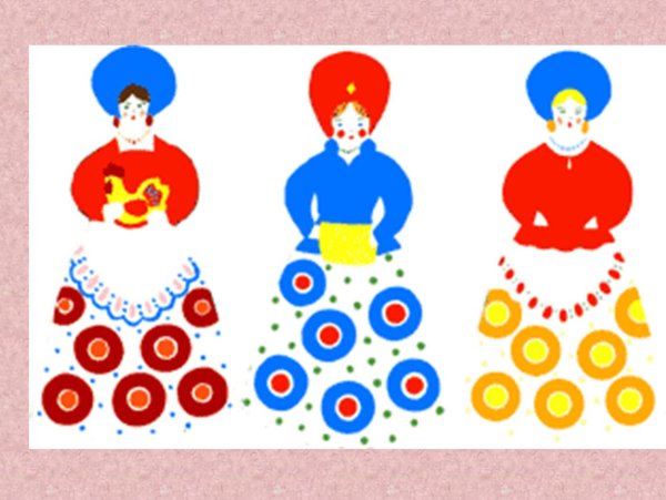 Дымковская Барыня аппликация