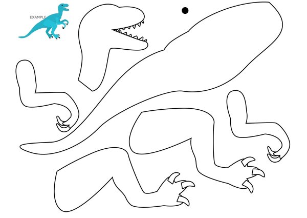 Поделка динозавр из бумаги