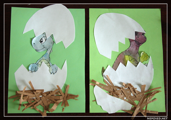 Аппликация динозавры в подготовительной группе