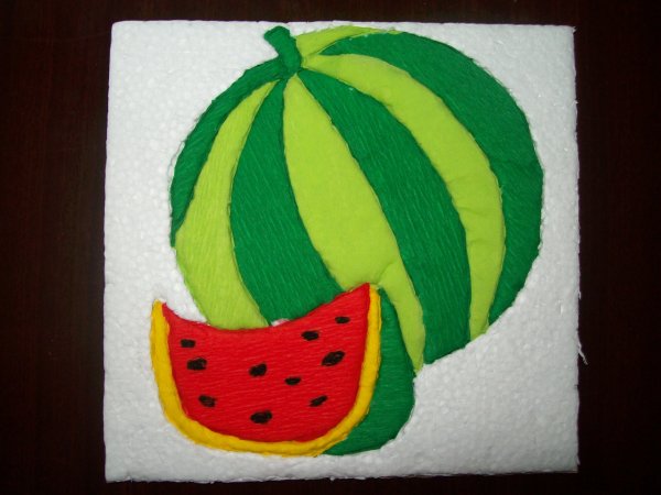 Обрывная аппликация Арбуз