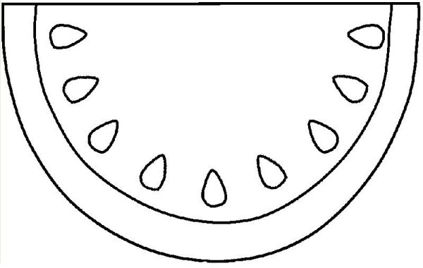Долька арбуза раскраска для малышей