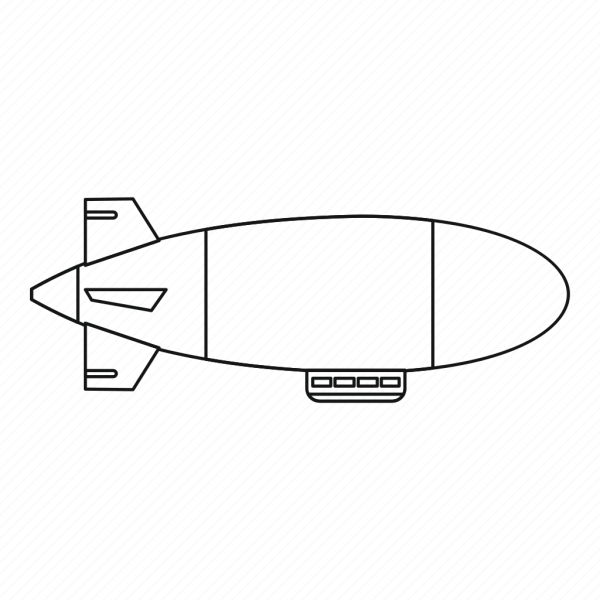 Дирижабль контурный рисунок